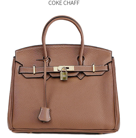 Women's Genuine Cowhide Leather Handbag | Lychee Pattern