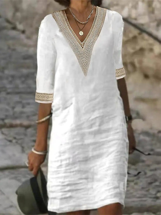 Elegant Cotton Midi Dress