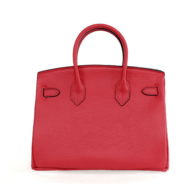 Women's Genuine Cowhide Leather Handbag | Lychee Pattern