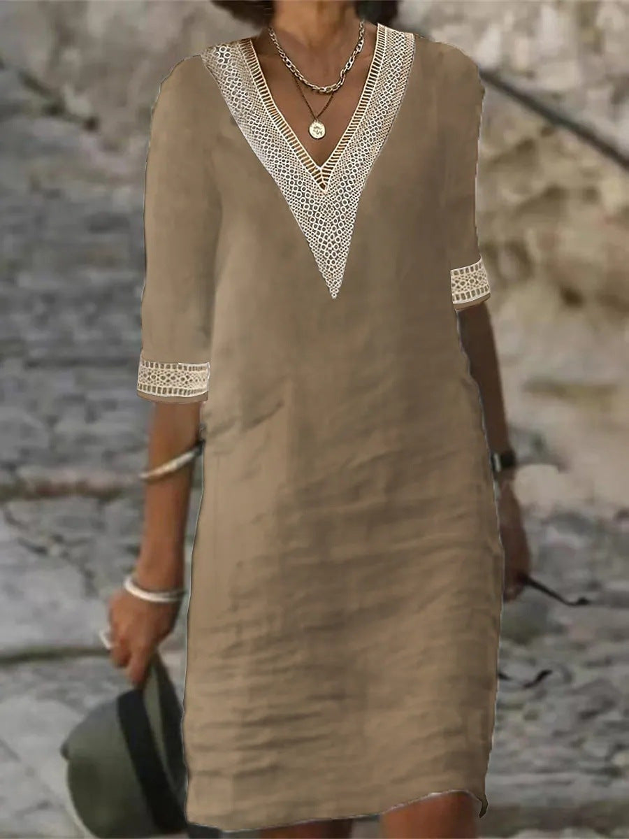 Elegant Cotton Midi Dress