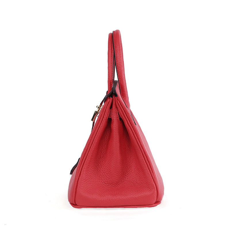 Women's Genuine Cowhide Leather Handbag | Lychee Pattern