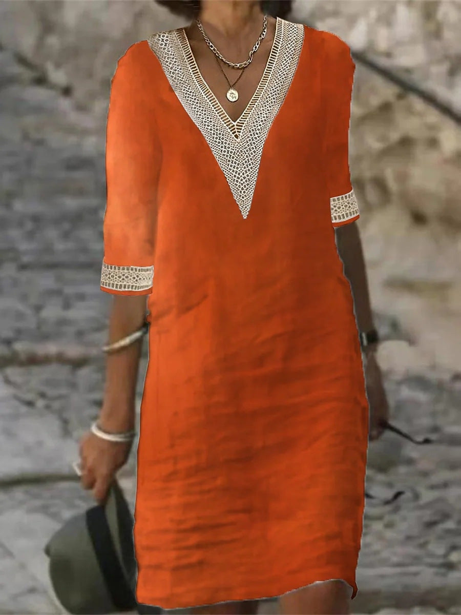 Elegant Cotton Midi Dress