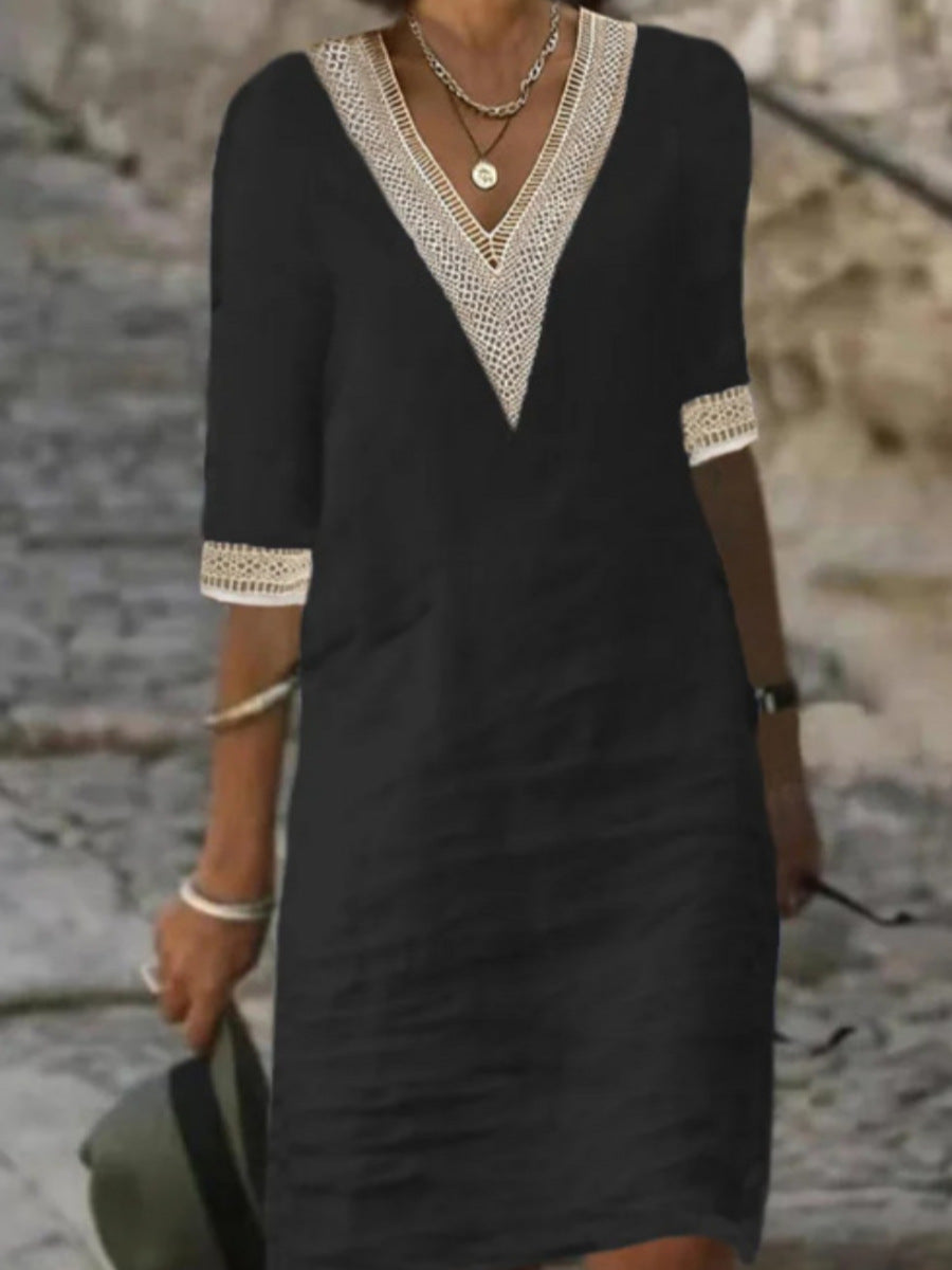 Elegant Cotton Midi Dress