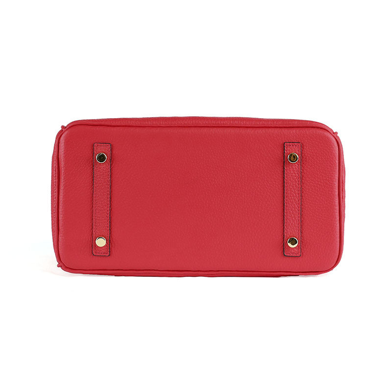 Women's Genuine Cowhide Leather Handbag | Lychee Pattern
