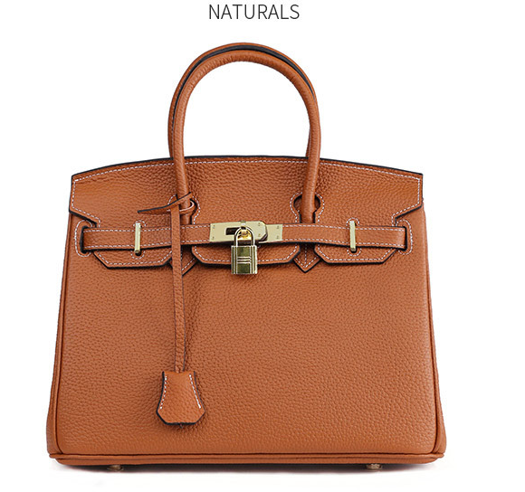 Women's Genuine Cowhide Leather Handbag | Lychee Pattern